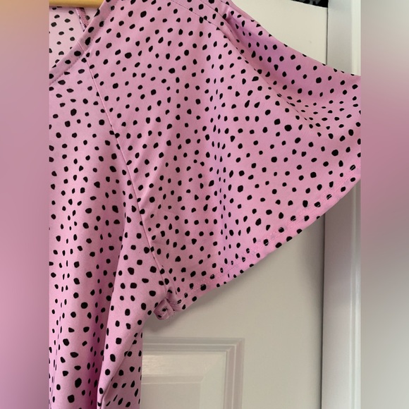 Lily Morgan Pink Polka Dot Short Sleeve Blouse Women’s Size US XL - Picture 4 of 10